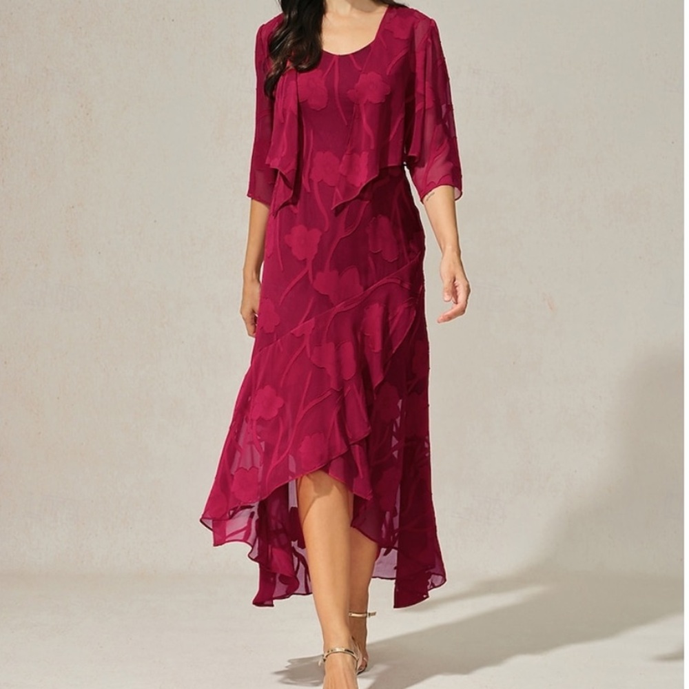 FLORAL MAXI DRESS + SHRUG - Picture 2 of 8